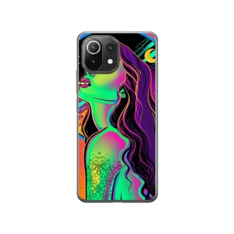 Husa personalizata tip carcasa HQPrint pentru Xiaomi Mi 10 Lite 5G, model Colorful Girl, multicolor, S1D1M0249