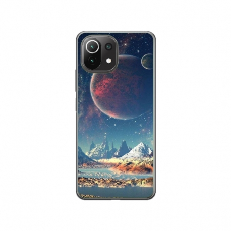 Husa personalizata tip carcasa HQPrint pentru Xiaomi Mi 10 Lite 5G, model Alien Planet, multicolor, S1D1M0264