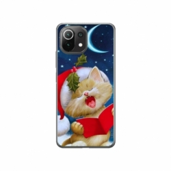 Husa personalizata tip carcasa HQPrint pentru Xiaomi Mi 11 Lite, model Christmas Cat, multicolor, S1D1M0048