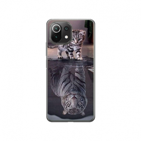 Husa personalizata tip carcasa HQPrint pentru Xiaomi Mi 11 Lite, model Tiger, multicolor, S1D1M0242