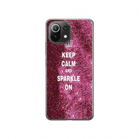 Husa personalizata tip carcasa HQPrint pentru Xiaomi Mi 11 Lite, model Keep Calm and Sparkle On, multicolor, S1D1M0252