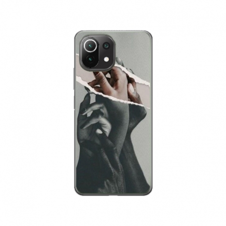 Husa personalizata tip carcasa HQPrint pentru Xiaomi Mi 11 Lite, model Black and White Hands, multicolor, S1D1M0300
