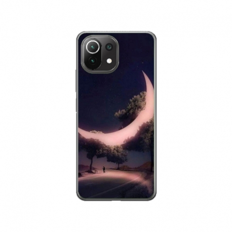 Husa personalizata tip carcasa HQPrint pentru Xiaomi Mi 11 Lite, model Moon in the Trees, multicolor, S1D1M0331