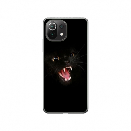 Husa personalizata tip carcasa HQPrint pentru Xiaomi Mi 11 Pro, model Black Cat 2, multicolor, S1D1M0016