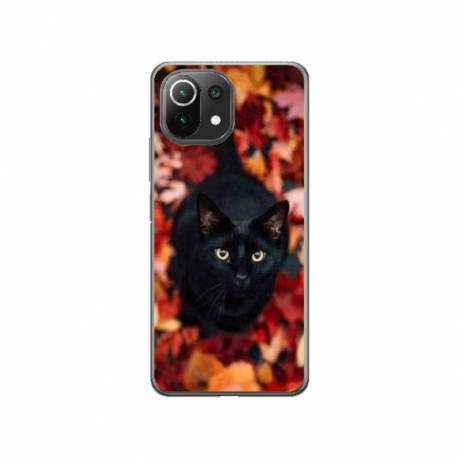 Husa personalizata tip carcasa HQPrint pentru Xiaomi Mi 11 Pro, model Black Cat 3, multicolor, S1D1M0017