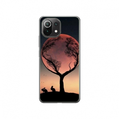 Husa personalizata tip carcasa HQPrint pentru Xiaomi Mi 11 Pro, model Moon Tree, multicolor, S1D1M0068
