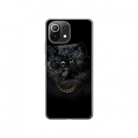 Husa personalizata tip carcasa HQPrint pentru Xiaomi Mi 11 Pro, model Black Cat 4, multicolor, S1D1M0097