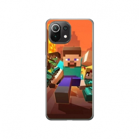 Husa personalizata tip carcasa HQPrint pentru Xiaomi Mi 11 Pro, model Minecraft 1, multicolor, S1D1M0125