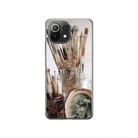 Husa personalizata tip carcasa HQPrint pentru Xiaomi Mi 11 Pro, model Brush, multicolor, S1D1M0282