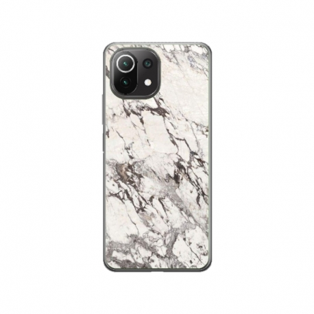Husa personalizata tip carcasa HQPrint pentru Xiaomi Mi 11 Pro, model White Marble, multicolor, S1D1M0325