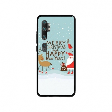 Husa personalizata tip carcasa HQPrint pentru Xiaomi Mi 10 Pro 5G, model Happy Christmas and New Year, multicolor, S1D1M0047