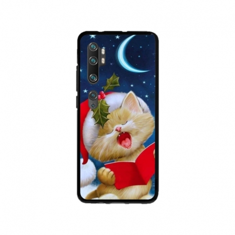 Husa personalizata tip carcasa HQPrint pentru Xiaomi Mi Note 10 Lite, model Christmas Cat, multicolor, S1D1M0048