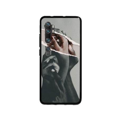 Husa personalizata tip carcasa HQPrint pentru Xiaomi Mi Note 10 Lite, model Black and White Hands, multicolor, S1D1M0300