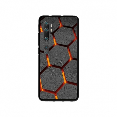 Husa personalizata tip carcasa HQPrint pentru Xiaomi Mi Note 10, model Lava Hex, multicolor, S1D1M0265