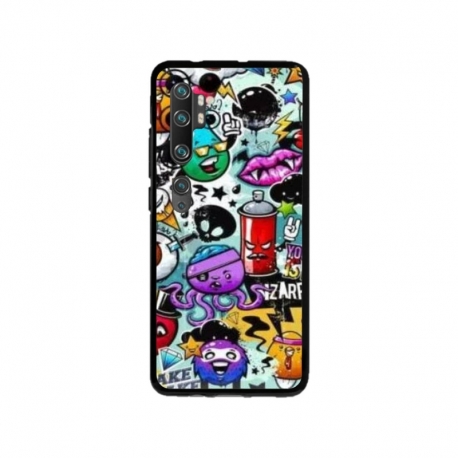 Husa personalizata tip carcasa HQPrint pentru Xiaomi Mi Note 10, model Grafitti, multicolor, S1D1M0289