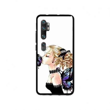 Husa personalizata tip carcasa HQPrint pentru Xiaomi Mi Note 10, model Butterfly Fairy, multicolor, S1D1M0294