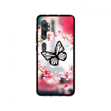 Husa personalizata tip carcasa HQPrint pentru Xiaomi Mi Note 10, model Butterfly 8, multicolor, S1D1M0380