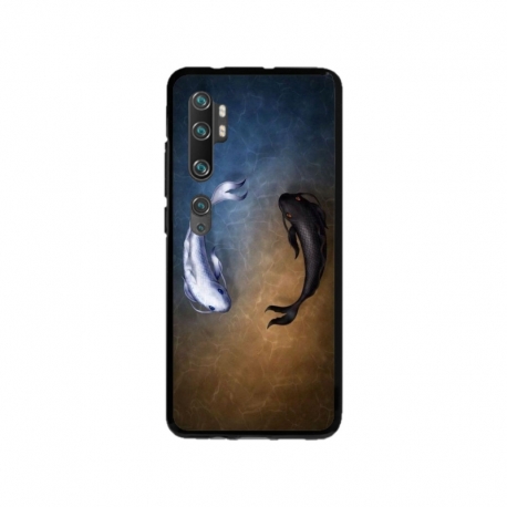 Husa personalizata tip carcasa HQPrint pentru Xiaomi Mi Note 10, model Ying and Yang Fish, multicolor, S1D1M0390