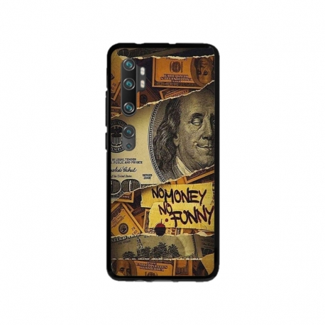 Husa personalizata tip carcasa HQPrint pentru Xiaomi Mi Note 10 Pro, model No Money No Funny, multicolor, S1D1M0262