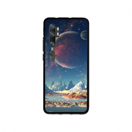 Husa personalizata tip carcasa HQPrint pentru Xiaomi Mi Note 10 Pro, model Alien Planet, multicolor, S1D1M0264