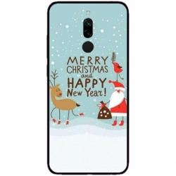 Husa personalizata tip carcasa HQPrint pentru Xiaomi Redmi 8A, model Happy Christmas and New Year, multicolor, S1D1M0047