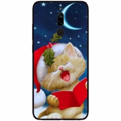 Husa personalizata tip carcasa HQPrint pentru Xiaomi Redmi 8A, model Christmas Cat, multicolor, S1D1M0048
