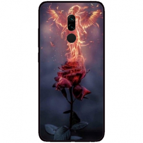 Husa personalizata tip carcasa HQPrint pentru Xiaomi Redmi 8A, model Fire Rose, multicolor, S1D1M0158