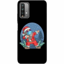 Husa personalizata tip carcasa HQPrint pentru Xiaomi Redmi 9T, model Covid Santa, multicolor, S1D1M0055