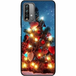 Husa personalizata tip carcasa HQPrint pentru Xiaomi Redmi 9T, model Christmas Tree 2, multicolor, S1D1M0058