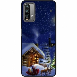 Husa personalizata tip carcasa HQPrint pentru Xiaomi Redmi 9T, model Christmas Cottage, multicolor, S1D1M0059