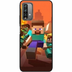 Husa personalizata tip carcasa HQPrint pentru Xiaomi Redmi 9T, model Minecraft 1, multicolor, S1D1M0125