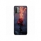 Husa personalizata tip carcasa HQPrint pentru Xiaomi Redmi 9T, model Fire Rose, multicolor, S1D1M0158