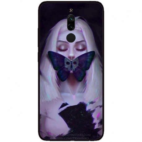 Husa personalizata tip carcasa HQPrint pentru Xiaomi Redmi 8A, model Butterfly Mouth 1, multicolor, S1D1M0351