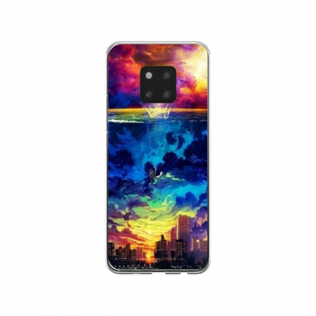 Husa personalizata tip carcasa HQPrint pentru Xiaomi Redmi Note 9 Pro, model Abstract City, multicolor, S1D1M0263