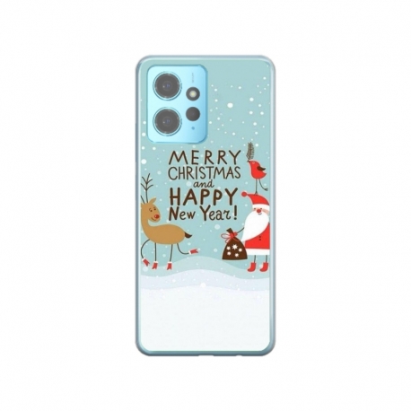 Husa personalizata tip carcasa HQPrint pentru Xiaomi Redmi 12X, model Happy Christmas and New Year, multicolor, S1D1M0047