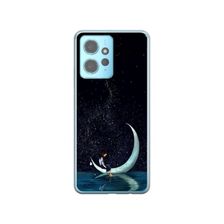 Husa personalizata tip carcasa HQPrint pentru Xiaomi Redmi 12X, model Moon Fishing, multicolor, S1D1M0270