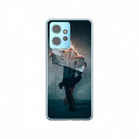 Husa personalizata tip carcasa HQPrint pentru Xiaomi Redmi Note 12 5G, model Burn the News, multicolor, S1D1M0345
