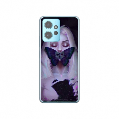 Husa personalizata tip carcasa HQPrint pentru Xiaomi Redmi Note 12 5G, model Butterfly Mouth 1, multicolor, S1D1M0351