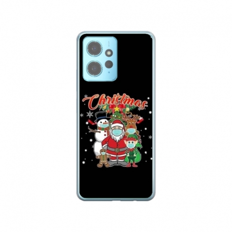 Husa personalizata tip carcasa HQPrint pentru Xiaomi Redmi Note 12 Pro 5G, model Covid Christmas, multicolor, S1D1M0054