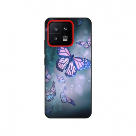 Husa personalizata tip carcasa HQPrint pentru Xiaomi 13, model Butterfly 1, multicolor, S1D1M0028