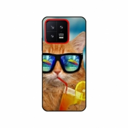 Husa personalizata tip carcasa HQPrint pentru Xiaomi 13, model Cool Cat, multicolor, S1D1M0031