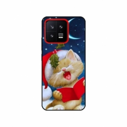 Husa personalizata tip carcasa HQPrint pentru Xiaomi 13, model Christmas Cat, multicolor, S1D1M0048