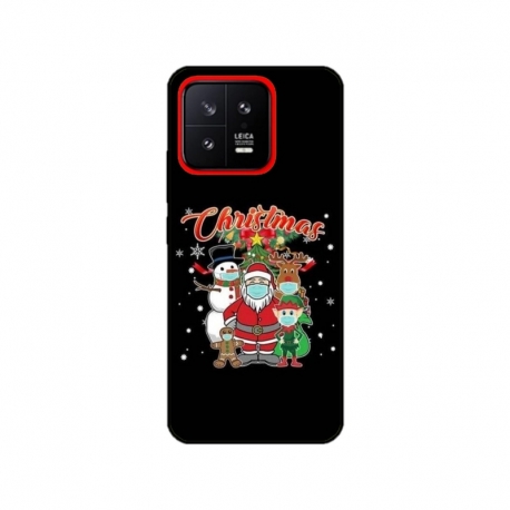 Husa personalizata tip carcasa HQPrint pentru Xiaomi 13, model Covid Christmas, multicolor, S1D1M0054