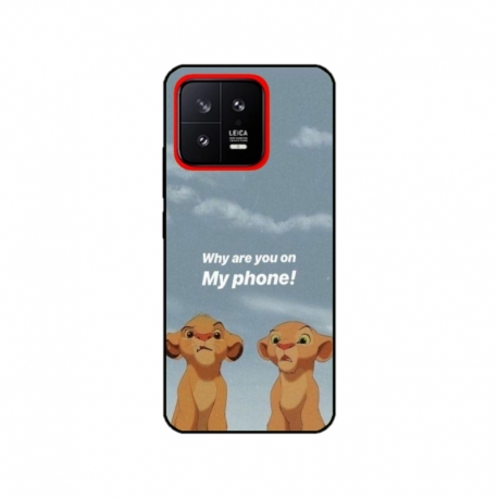 Husa personalizata tip carcasa HQPrint pentru Xiaomi 13, model Why are you on my phone, multicolor, S1D1M0220