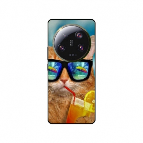Husa personalizata tip carcasa HQPrint pentru Xiaomi 13 Ultra, model Cool Cat, multicolor, S1D1M0031