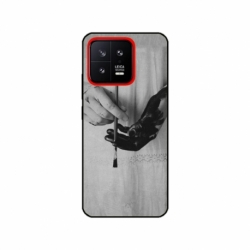 Husa personalizata tip carcasa HQPrint pentru Xiaomi 13, model Black Paint, multicolor, S1D1M0336