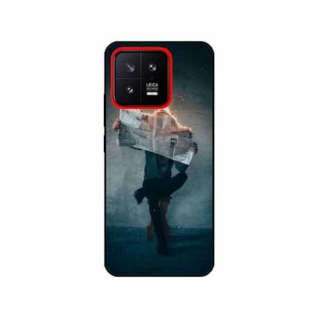 Husa personalizata tip carcasa HQPrint pentru Xiaomi 13, model Burn the News, multicolor, S1D1M0345