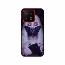 Husa personalizata tip carcasa HQPrint pentru Xiaomi 13, model Butterfly Mouth 1, multicolor, S1D1M0351