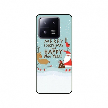 Husa personalizata tip carcasa HQPrint pentru Xiaomi 13 Pro, model Happy Christmas and New Year, multicolor, S1D1M0047