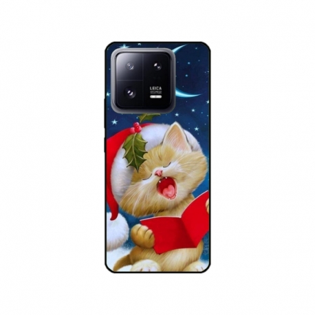 Husa personalizata tip carcasa HQPrint pentru Xiaomi 13 Pro, model Christmas Cat, multicolor, S1D1M0048